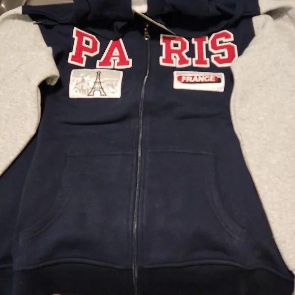 Blue/Grey Hooded Zip Up - Picture 2 of 4